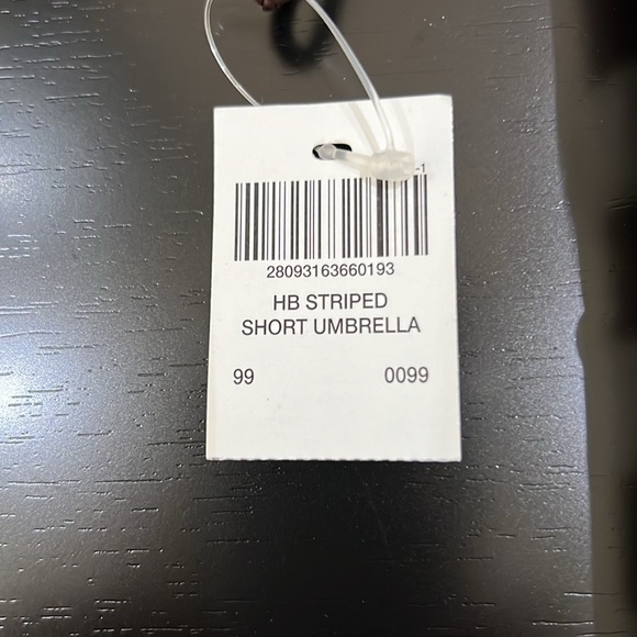 HENRI BENDEL STRIPED SHORT UMBRELLA WITH SLEEVE - Picture 3 of 6